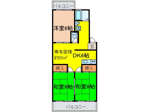 ﾋﾞﾗNS1の物件間取画像